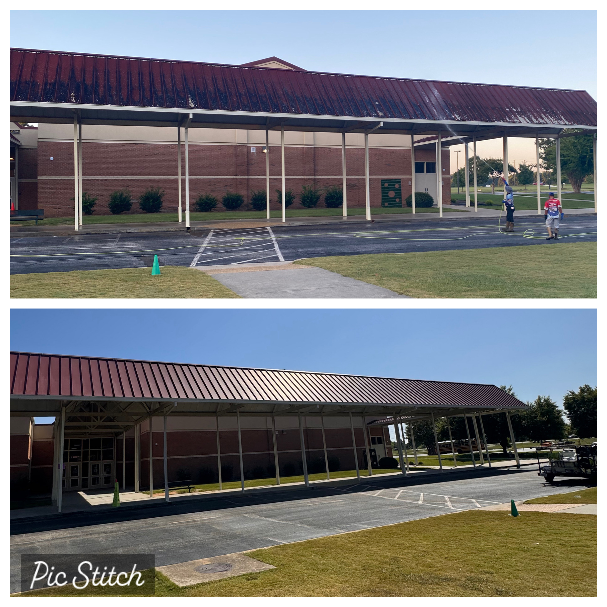 Dramatic Before and After Metal Roof Wash in McDonough, GA